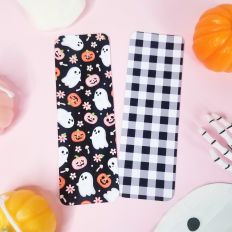 Ghost and Flowers Halloween Bookmarks