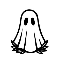 Whimsical Leafy Ghost Clipart