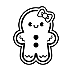 Cute Gingerbread Woman SVG | Christmas SVG