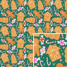 Gingerbread Cookies and Candies Pattern