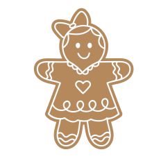 Cute Christmas Gingerbread Girl Cookie 