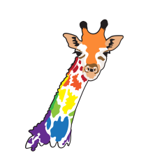 Layered Rainbow Giraffe SVG cut file
