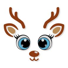 Christmas Girl Reindeer Face