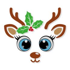 Christmas Girl Reindeer Face