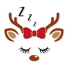 Christmas Girl Reindeer Face