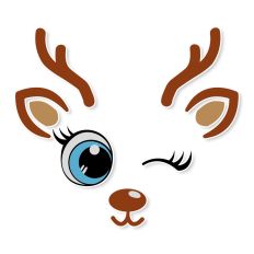 Christmas Girl Reindeer Face