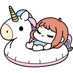 girl on an inflatable unicorn