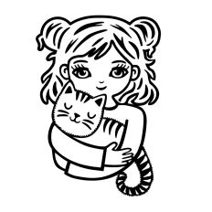 Girl with cat