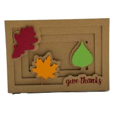 Give Thanks Leaves, Fall, Thanksgiving 3D Shadowbox Card