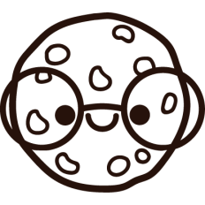 cute cookie with glasses lineart