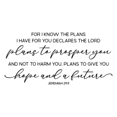 for i know the plans i have for you