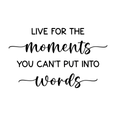 live for the moments you can't put into words