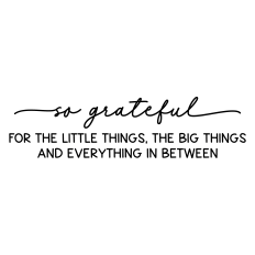 so grateful for the little things