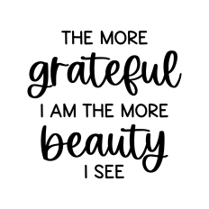 the more grateful I am the more beauty I see