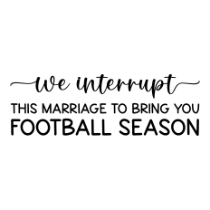 we interrupt this marriage to bring you football season