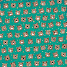 Bears Background Pattern with Gold Glitter Stars