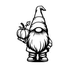 Gnome holding pumpkin