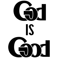 God is Good Stacked Silhouette Design