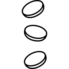 Three Gold Coins Outline