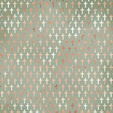 Sage and Gold Foil Cross Background