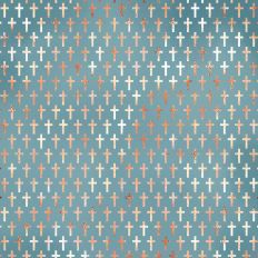 Cornflower and Gold Foil Cross Background