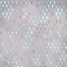 Gray and Gold Foil Cross Background