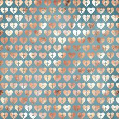 Cornflower Blue and Gold Foil Heart Cross Background