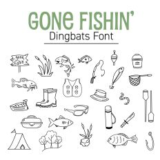 Gone Fishin' - A Fishing-themed Outdoorsy Dingbats Font