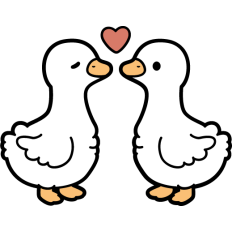 cute goose couple in love