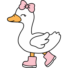 Goose With Rainboots And Bow