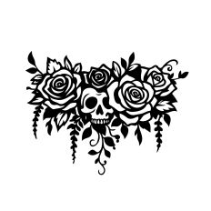 Gothic roses skull divider