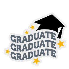 Graduate Retro Wavy Layered Quote