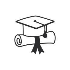 Graduation Cap with Diploma