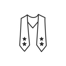 Graduation Stole with Stars