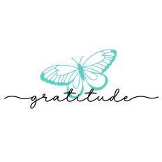 Gratitude Butterfly Word