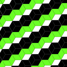 Green, black and white geometric cubes pattern paper