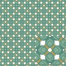 Green Gold and White Check Pattern