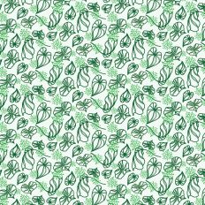 Green Leaves and Berries Repeating Pattern