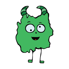 Cute Horned Monster | Green Lunchbox Monster