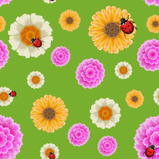 Large floral printable pattern paper  - green background