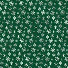 Green and Silver Foiled Snowflake Background Pattern