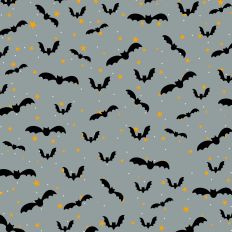 Gray Cute Bats Halloween Background Pattern