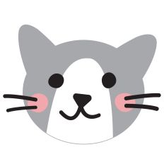 happy grey cat