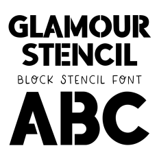 BFC Glamour Stencil Bold Block Stencil Font