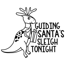 Dinosaur Dressed as a Reindeer, Funny Christmas Cutfile