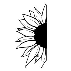 Half Sunflower SVG Cut File