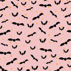 Pink Halloween Bats Background Pattern