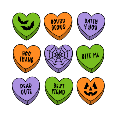 Candy Hearts SVG | Halloween Clipart | Valentine's Day SVG