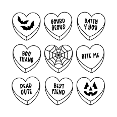Candy Hearts SVG | Halloween Clipart | Valentine's Day SVG