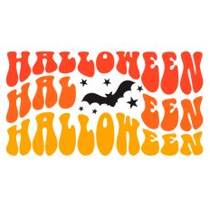 Retro Halloween Bats Word